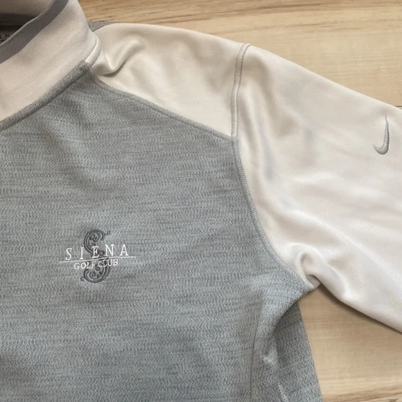 Nike Tour Performance Dri Fit Golf Sweatshirt Pullover. Grey and White. Collar. - Picture 2 of 10